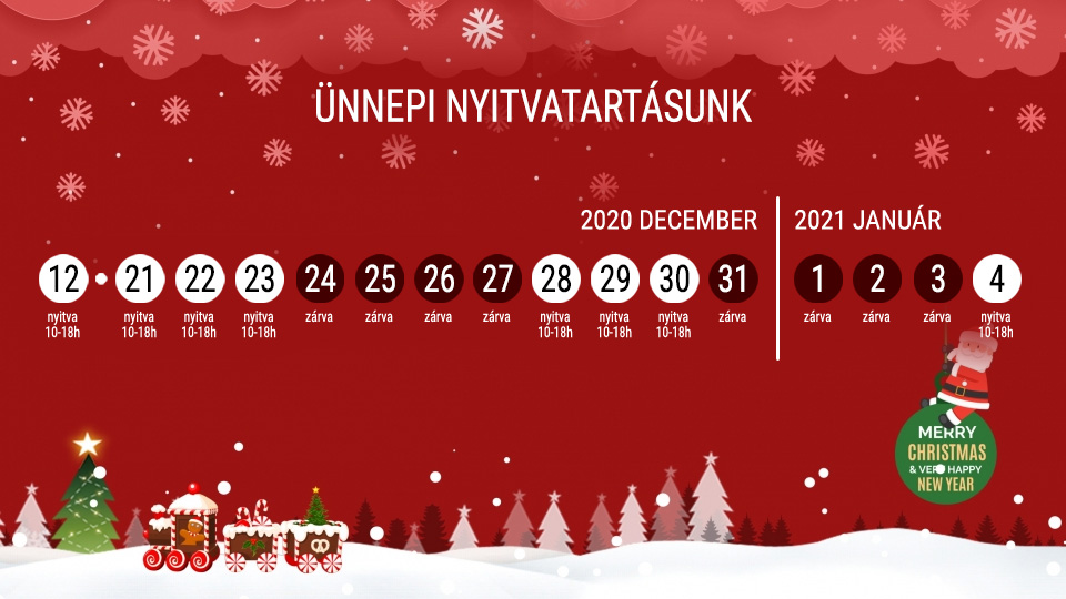 Ünnepi nyitvatartásunk 2020-ban