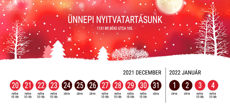 Ünnepi nyitvatartásunk 2021